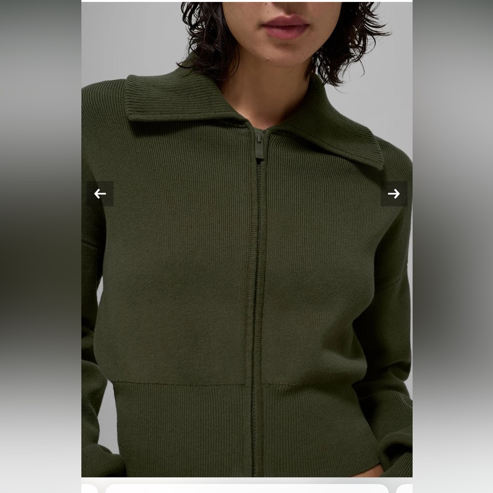 NWT! ALO Yoga Scholar Knit Cropped Full Zip Jacket